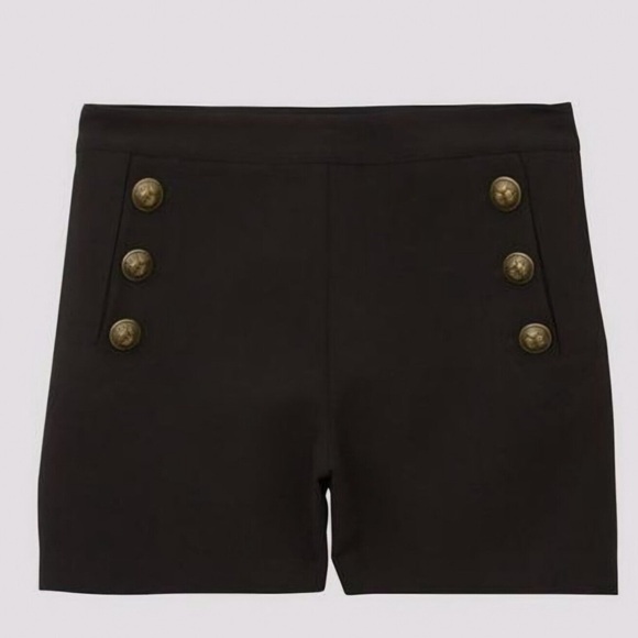 NWT Torrid Plus Size 22 Black Button High Rise Short Nautical - Picture 2 of 5